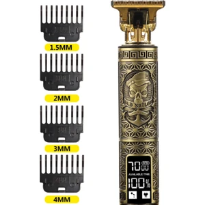 Vintage T9 Elektrikli Şarj Edilebilir Tıraş Makinesi Şık Tasarım Dijital Gösterge Kablosuz Rahat Kullanım