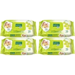 Islak Havlu  Mendil 70 Yaprak (4 Lü Set) 280 Yaprak Plastik Kapaklı