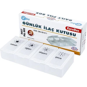4 Öğün Günlük Ilaç Saklama Kutusu – Ilaç Saklama Taşıma Kutusu – Kapaklı Ilaç Takip Düzenleyici