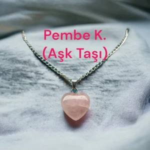 Doğal Taş Cenneti Pembe Kuvars Kalp Doğal Taş Kolye Ucu (SERTIFIKALI)(45CM Zincir)