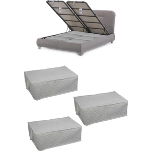 3 Adet Çekyat-Baza Altı Hurç 60x40x22(Beyaz)