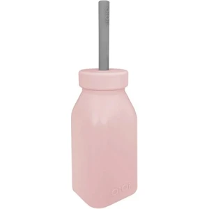 Oioi Şişe + Pipet - Pinky Pink / Powder Grey