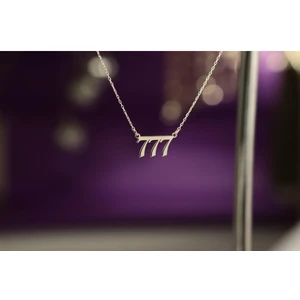 Jewelrydiary 777 Kolye - 925 Ayar Gümüş 777 Kolye -Gümüş 777 Kolye - 777 Kolye -Melek Rakam Kolye - Melek 777
