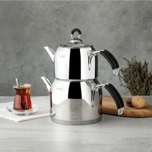 Modern Çelik Mini Çaydanlık Takımı