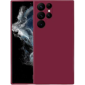 Heptek İletişim Samsung Galaxy S22 Ultra Kılıf Kadife Iç Yüzey Yumuşak Dokulu Kamera Korumalı Ince Silikon Kapak (Mara)