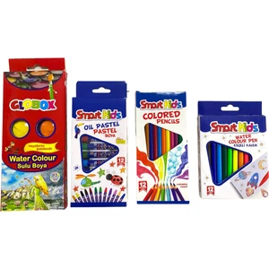 Smart Kids 4 Lü Boya Seti – (Pastel - Kuru - Sulu– Keçeli Boya Kalemi)