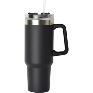 40OZ Kulplu Taşınabilir Araba Bardağı - Siyah (Yurt Dışından)