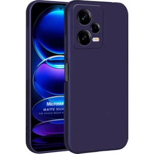 Matte Silicone Xiaomi Redmi Note 12 Pro Kılıf Lacivert