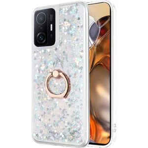 Xiaomi Mi 11T Pro Kılıf Glitter Liquid Holder Gümüş
