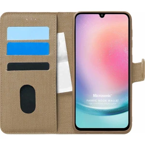 Samsung Galaxy A24 Kılıf Fabric Book Wallet Gold