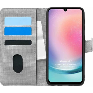 Samsung Galaxy A24 Kılıf Fabric Book Wallet Gri