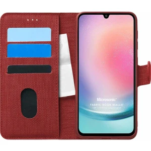 Samsung Galaxy A24 Kılıf Fabric Book Wallet Kırmızı