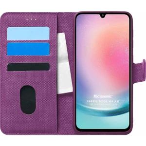 Samsung Galaxy A24 Kılıf Fabric Book Wallet Mor