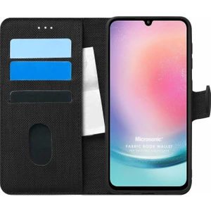 Samsung Galaxy A24 Kılıf Fabric Book Wallet Siyah