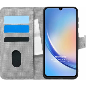 Samsung Galaxy A34 Kılıf Fabric Book Wallet Gri