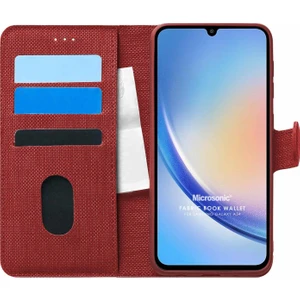 Samsung Galaxy A34 Kılıf Fabric Book Wallet Kırmızı