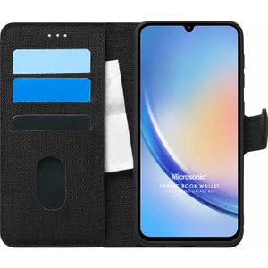 Samsung Galaxy A34 Kılıf Fabric Book Wallet Siyah