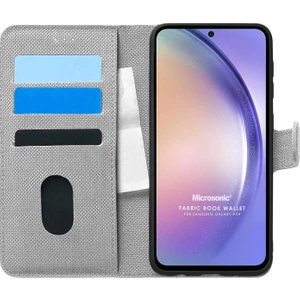 Samsung Galaxy A54 Kılıf Fabric Book Wallet Gri