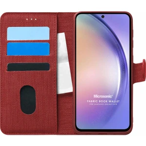 Samsung Galaxy A54 Kılıf Fabric Book Wallet Kırmızı