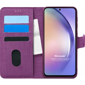 Samsung Galaxy A54 Kılıf Fabric Book Wallet Mor