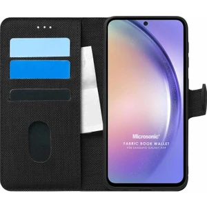 Samsung Galaxy A54 Kılıf Fabric Book Wallet Siyah
