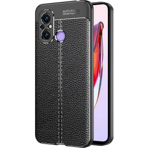 Xiaomi Redmi 12C Kılıf Deri Dokulu Silikon Siyah