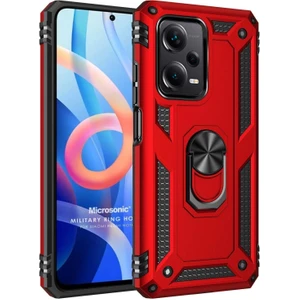 Xiaomi Poco X5 5g Kılıf Military Ring Holder Kırmızı