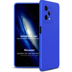 Xiaomi Redmi Note 12 Pro Kılıf Double Dip 360 Protective Mavi