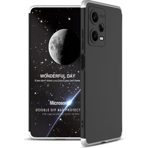 Xiaomi Redmi Note 12 Pro Kılıf Double Dip 360 Protective Siyah Gri