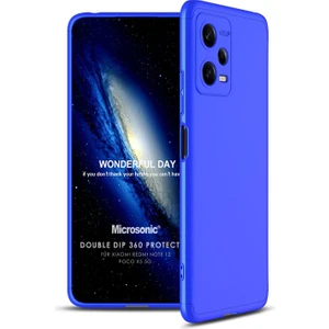 Xiaomi Redmi Note 12 Kılıf Double Dip 360 Protective Mavi