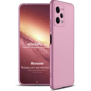 Xiaomi Redmi Note 12 Kılıf Double Dip 360 Protective Rose Gold