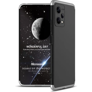 Xiaomi Poco X5 5g Kılıf Double Dip 360 Protective Siyah Gri