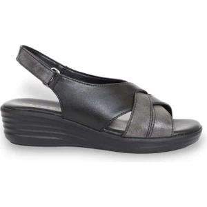 Konfores 1645-9953-18 Tam Anatomik Bayan Sandalet - Nkt01645-Siyah-37