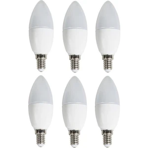 6'lı CT-4083 LED Ampul-Ince E14 Duy-Avize Ampülü-Beyaz Işık 6400K