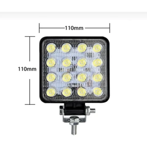 EC Shop Mircar Kare Off Road Iş Makinesi Kamyon Traktör Projektör Çalışma ve Sis Lambası 16 LED 48 W Uyumlu Off Road