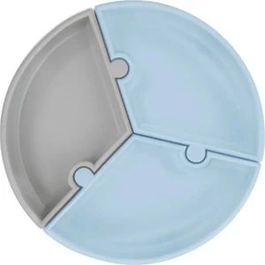 Oioi Puzzle Bebek Tabağı 6+ Ay Mineral Blue - Powder Grey