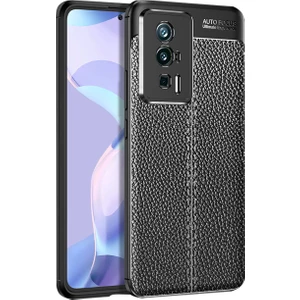 Xiaomi Redmi K60 / K60 Pro Leather Serisi Deri Efekt Silikon Kılıf - Siyah AL3337