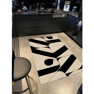 Rugs Modern mira  1068 Siyah Açık Bej Soyut Desenli Dokuma Taban Halı