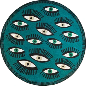 Rugs Modern Mira 867 Yosun Yeşili Göz Desenli Yuvarlak Halı