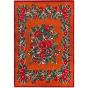 Rugs Modern mira 1215 Karabağ Kırmızı Gelincik Temalı Baskılı Dokuma Taban Halı