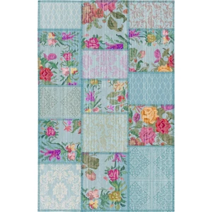 Rugs Modern mira 937 Mavi Karabağ ve  Patchwork Desenli Dokuma Taban Halı
