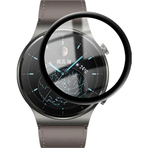 Huawei Watch Buds Tam Kaplayan Kavisli Ekran Koruyucu 3D Pet Film - Siyah AL3385