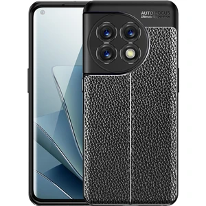 Oneplus Ace 2 / Oneplus 11R Leather Serisi Deri Efekt Silikon Kılıf - Siyah AL3337