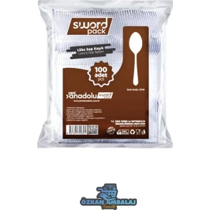 Sword Pack Plastik Lüx Kaşık 100’LÜ 1 Paket