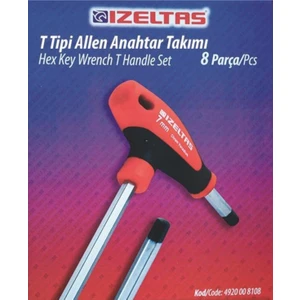 Izeltaş 4920008108 8'li T Tipi Allen Anahtar Tk.
