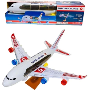 Türk Hava Yolları Sesli Işıklı Hareketli Uçak Oyuncak 38 cm