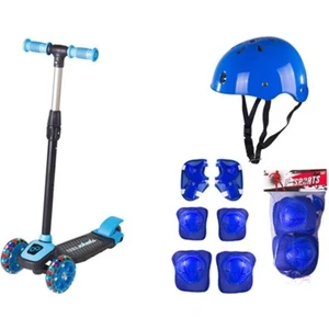 Cool Wheels LED Işıklı 3 Tekerlekli Mavi Twist Full Set Yeni Kasklı