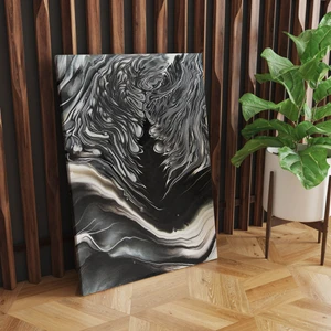 Rugs Modern Kanvas Tablo Siyah Beyaz Soyut Temalı 26