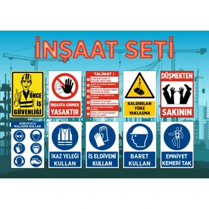 10'lu 25X35CM Dakota Inşaat Seti Uyarı Ikaz Tabelası