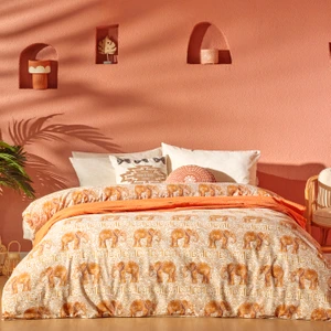 Bella Maison %100 Pamuk Saten Marlin King Size Nevresim Seti Kahverengi (240X220 Cm)